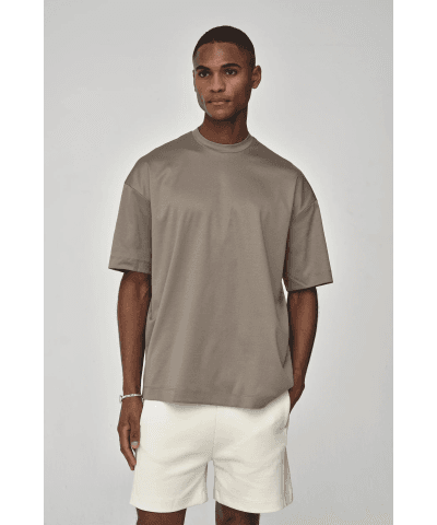 Valenza Interlock supima oversized t-shirt lead grey