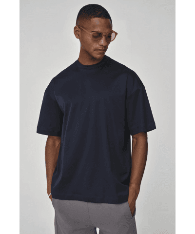 Valenza Interlock supima oversized t-shirt Navy