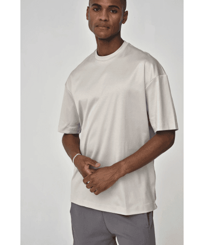 Valenza Interlock supima oversized t-shirt pearl grey