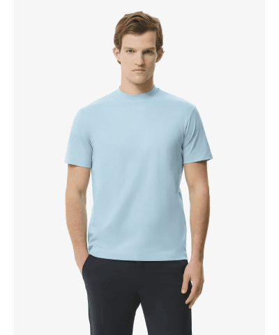Valenza Interlock supima fitted t-shirt bleu diamond
