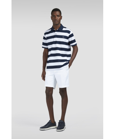 Paul & Shark dubble pique polo navy streep vanaf 3xl